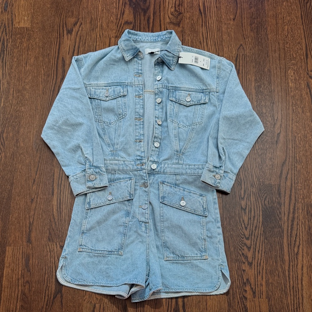 7 FOR ALL MANKIND Light Blue Denim Jumpsuit